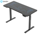 ONEX GDE1400 Electric Tempered Glass RGB Height Adjustable Gaming Office Desk - Black