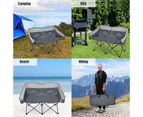 Costway Folding Camping Chair Portable Beach Chairs Padded Seat Outdoor Hiking Fishing Picnic w/Carry Bag& Storage Bags,Grey