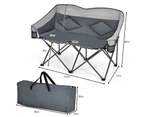 Costway Folding Camping Chair Portable Beach Chairs Padded Seat Outdoor Hiking Fishing Picnic w/Carry Bag& Storage Bags,Grey