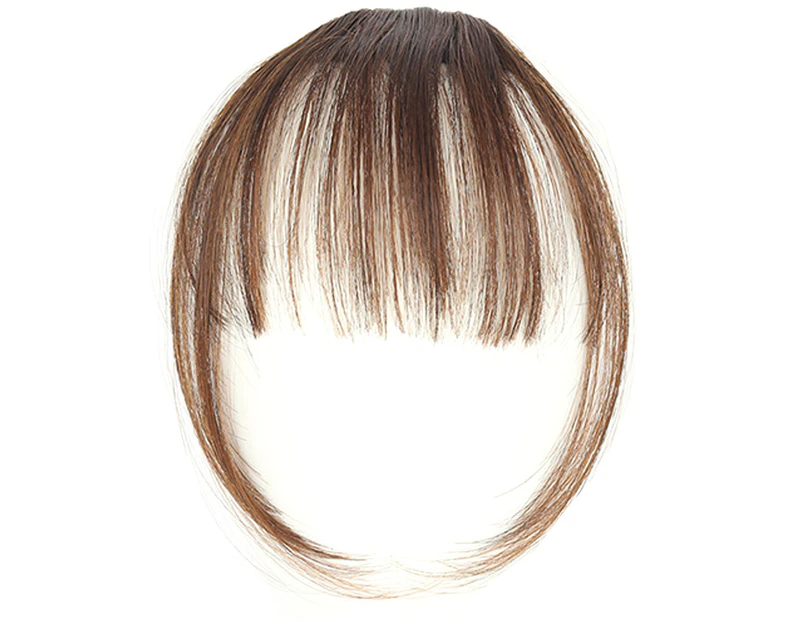 Ladies Thin Air Fringe Bangs Hair Clip In Front Fake Hair Extensions -  Light Brown .au