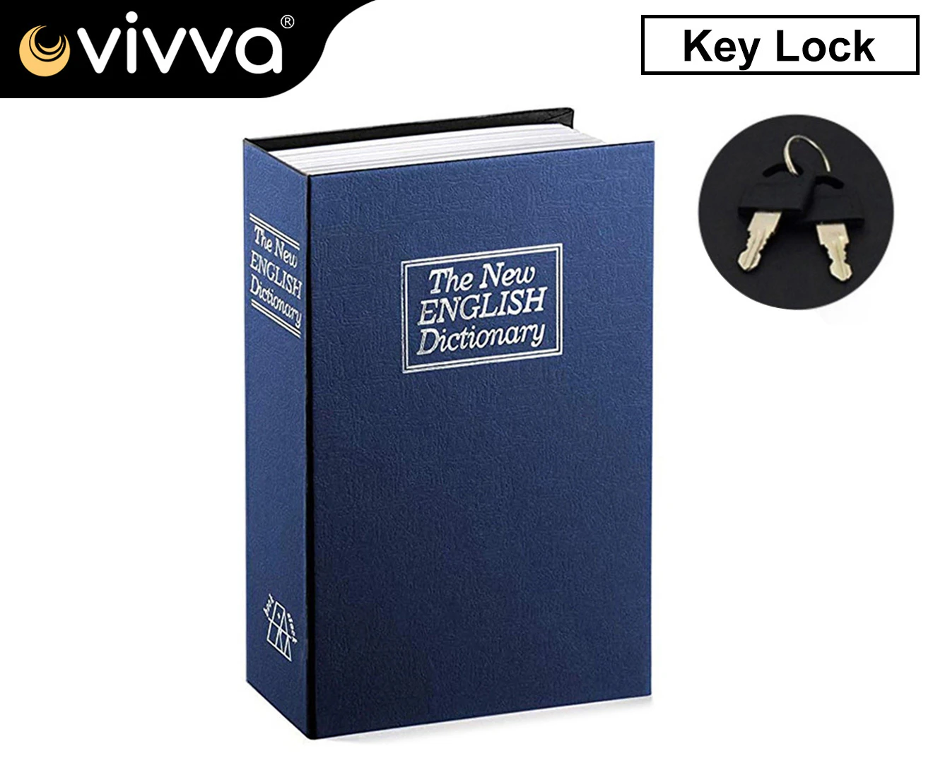 Vivva Home Security Dictionary Book Box Secret Safe Storage Key Lock Cash Jewellery S Blue