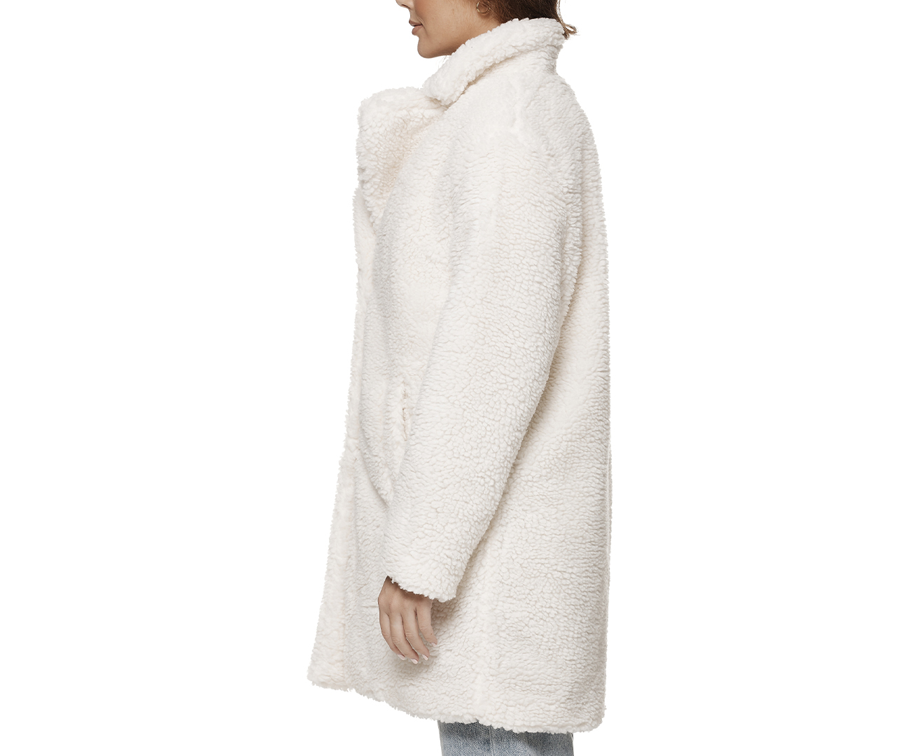 Urban Classics Coat Sand Women\'s - White Oversized Sherpa