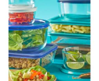 Pyrex 18-Piece Simply Store Glass Food Container Set - Clear/Blue