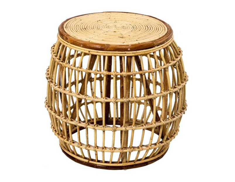 Rattan Round Side Table Natural 50X50X60Cm