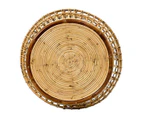 Rattan Round Side Table Natural 50X50X60Cm