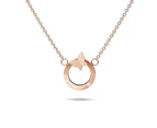 Genuine Single Diamond Set Butterfly in Love Necklace Rose Gold Titanium