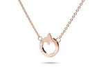 Genuine Single Diamond Set Butterfly in Love Necklace Rose Gold Titanium