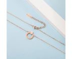 Genuine Single Diamond Set Butterfly in Love Necklace Rose Gold Titanium