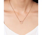 Genuine Single Diamond Set Butterfly in Love Necklace Rose Gold Titanium