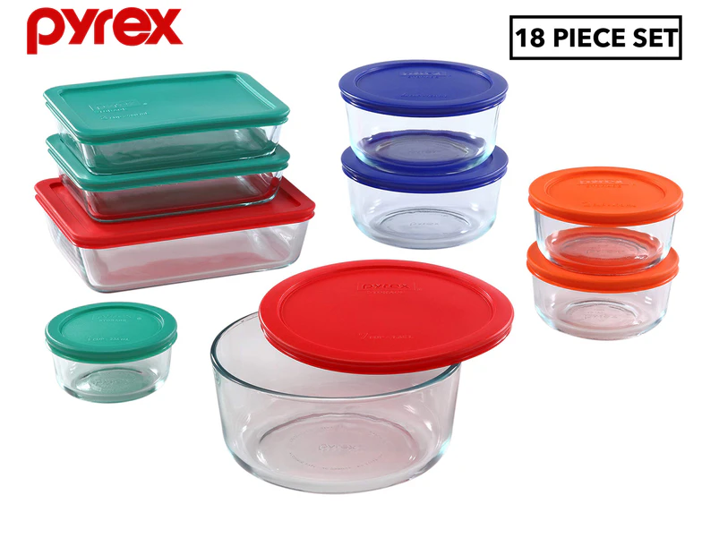 Pyrex 18-Piece Simply Store Glass Food Container Set - Multi