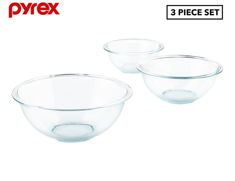 Pyrex Smart Essentials Glass Mixing Bowls 3-Piece Set