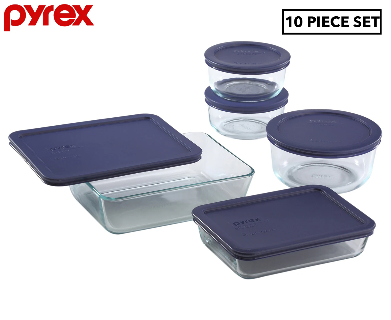 Pyrex Simply Store Glass Round Food Container Set (16 Piece)