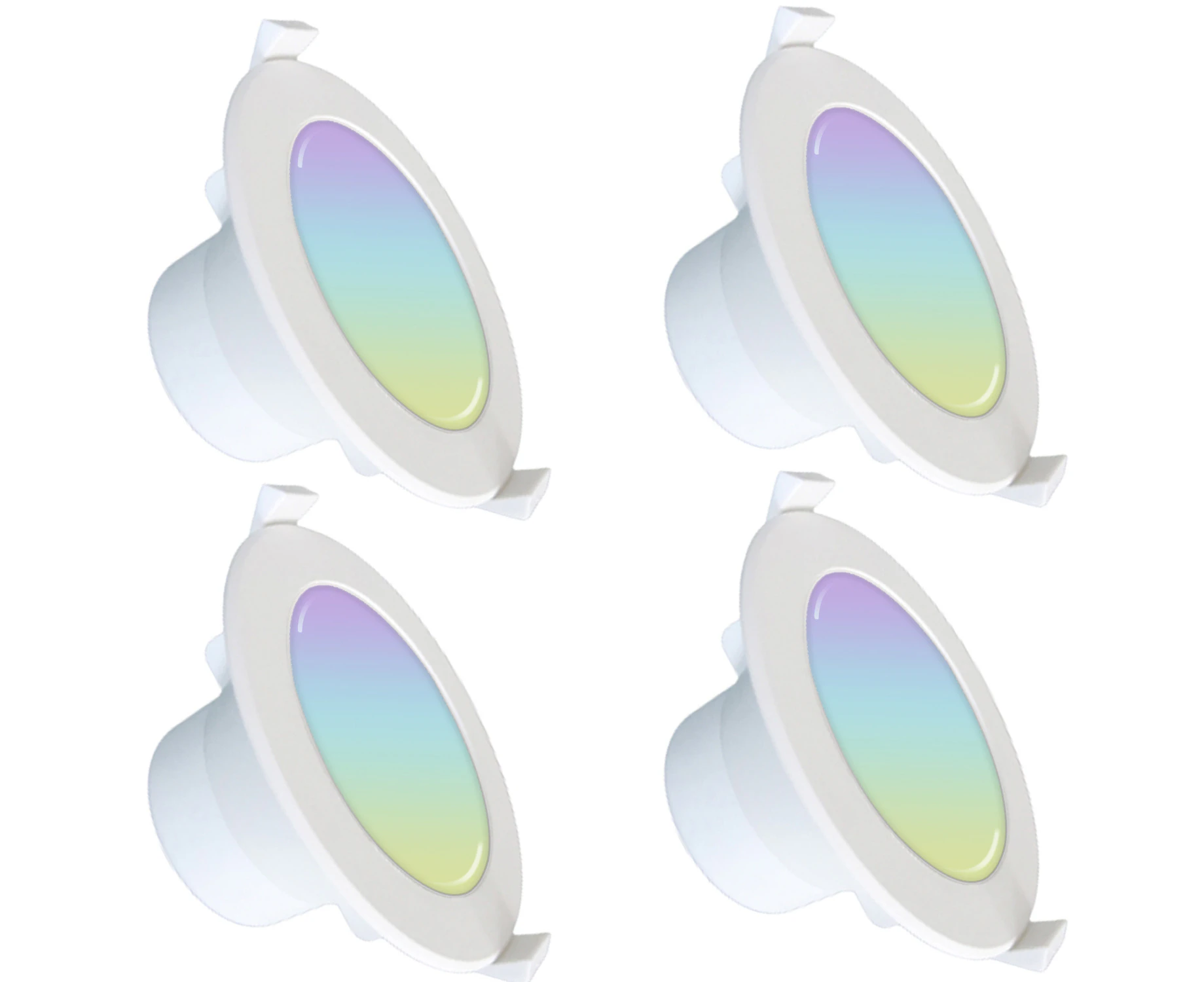 Smart WiFi Downlight 90mm Cutout 9W 4 Pack RGBCW FRESHIN LED Ceiling Light Dimmable IP44 Color Changeable 2.4GHz Only Alexa, Google Home No Hub Required