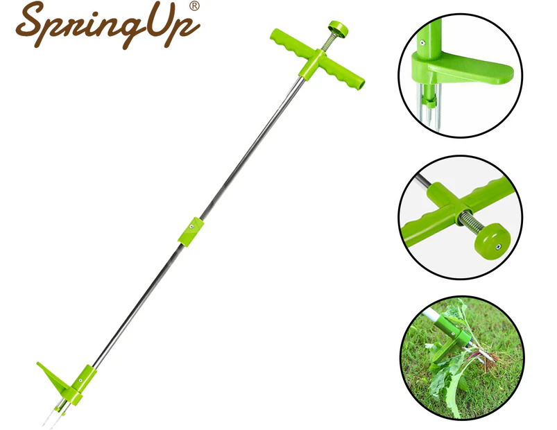 SpringUp - Weed Puller Weeder Twister Twist Pull Garden Lawn Root Remover Tool with Golves