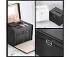Large Jewellery Box With Lock for Girls - Black