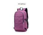 Anti-theft Waterproof Laptop Backpack with USB Port - Purple