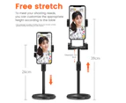 Telescopic Height Mobile Phone Holder Multi-Angle Adjustable Desktop Stand for iPhone 12 Devices below 6.5 inch