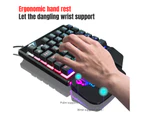 black--HXSJ V400 Wired Gaming Keyboard 35 Keys One Hand RGB Lighting Gaming Keyboard For PC Laptop Smatrphone Gaming