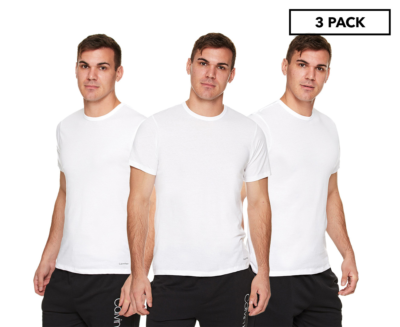 Calvin Klein Men's Slim Crewneck Tee / T-Shirt / Tshirt 3-Pack - White ...