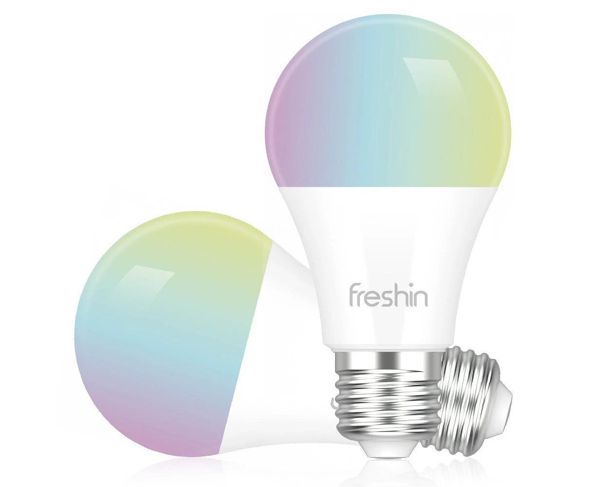 E27 Smart Bulb RGBCW FRESHIN Globe 2 Pack  APP Control 2.4GHz Only Alexa/Google Home Voice Control No Hub Required