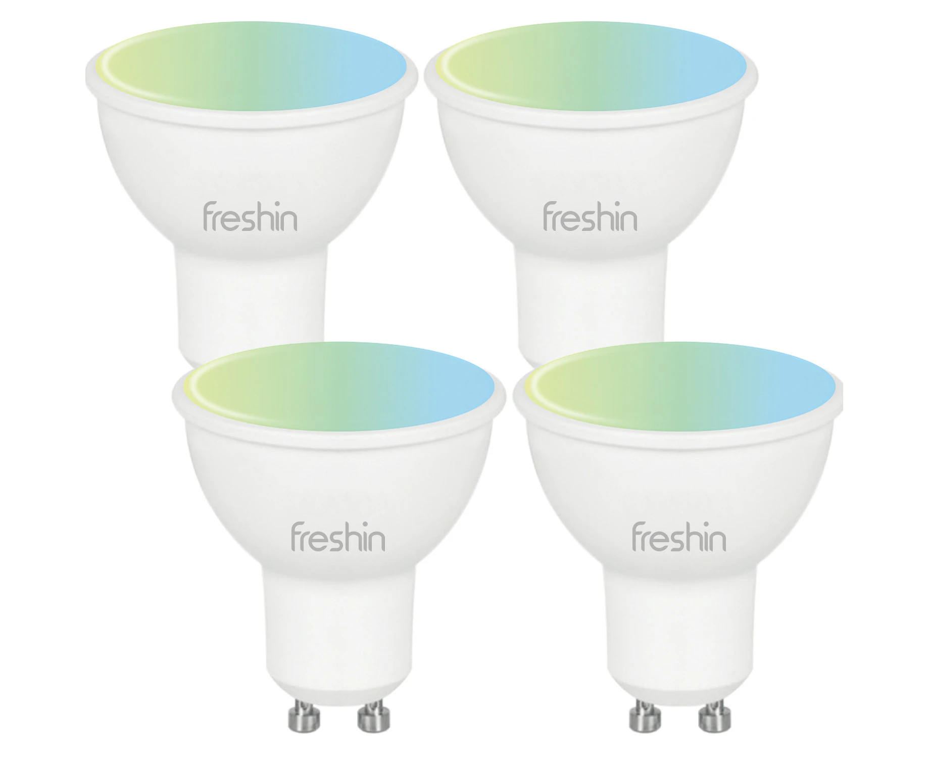 GU10 Smart Spot RGBCW FRESHIN 4 Pack  APP Control 2.4GHz Only Alexa/Google Home Voice Control No Hub Required