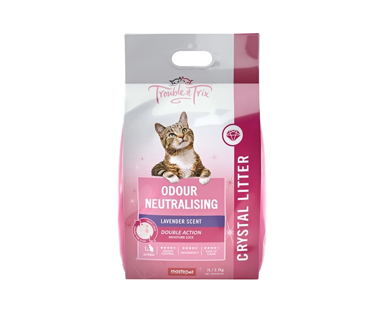 Trouble & Trix Crystal Odour Neutralising Lavender Cat Litter 15L