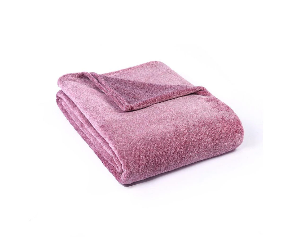 Super Soft Melange Blanket (Plum) - Single