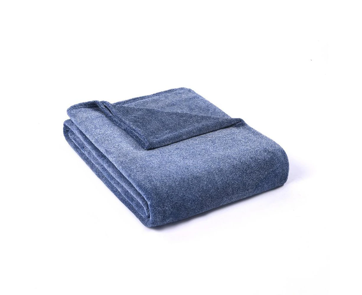 Super Soft Melange Blanket (Denim) - Double/Queen