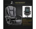 Foret Executive Office Chair PU Leather Massage Computer Gaming Gas Lift Seat