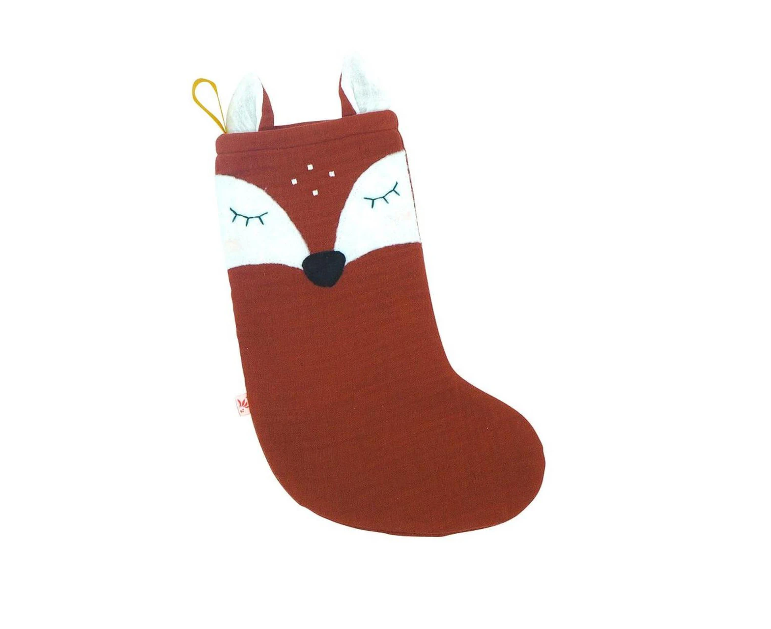 Christmas Santa Boot Fawn Stocking (Rust)