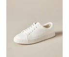 Target Womens Ivy Vegan Ribbed Outsole Sneakers - White