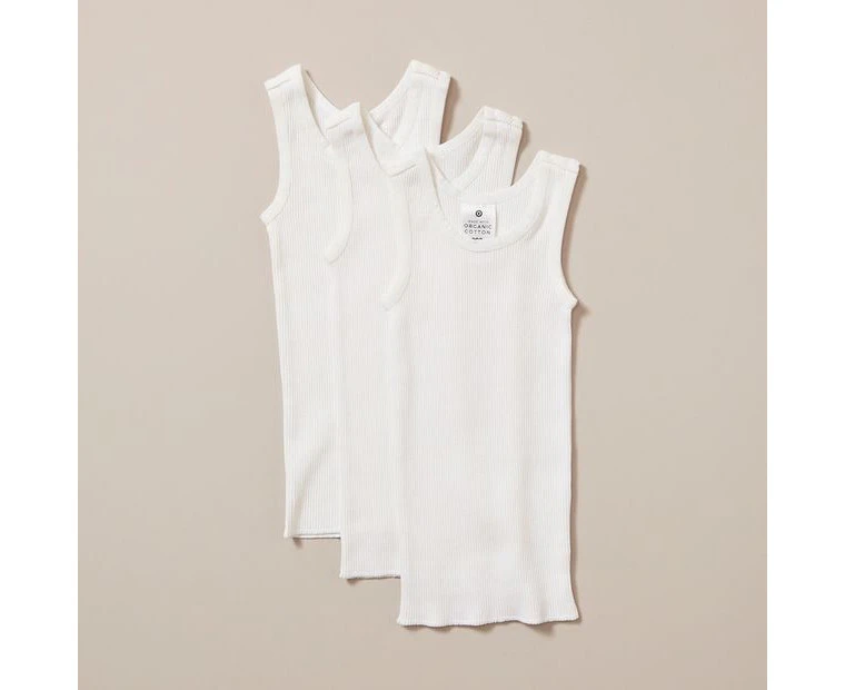 Target 3 Pack Baby Organic Cotton Vests - White