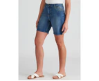 Rockmans Mid Thigh Denim Basic Shorts - Womens - Mid Wash
