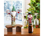 Christmas Wine Bottle and Glass Holders Mounted - Dwarf