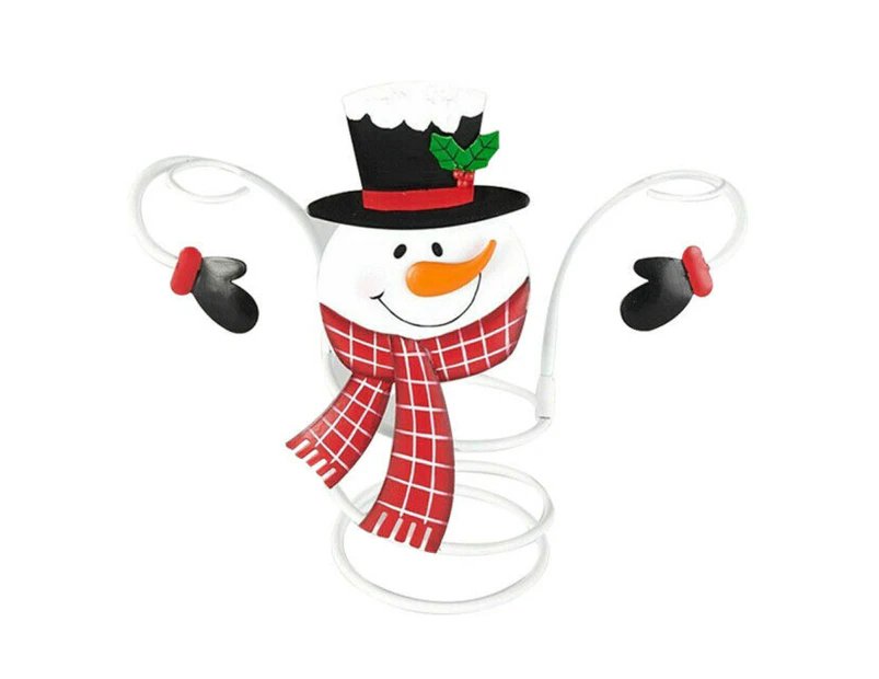 Christmas Wine Bottle and Glass Holders Mounted - Snowman