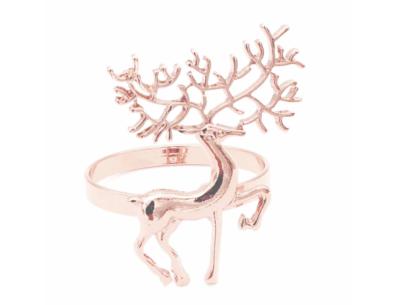 Napkin Rings Deer Buckles Party Table Napkin Christmas Decoration - Rose Gold