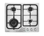 Devanti Gas Cooktop 60cm 4 Burner Silvir