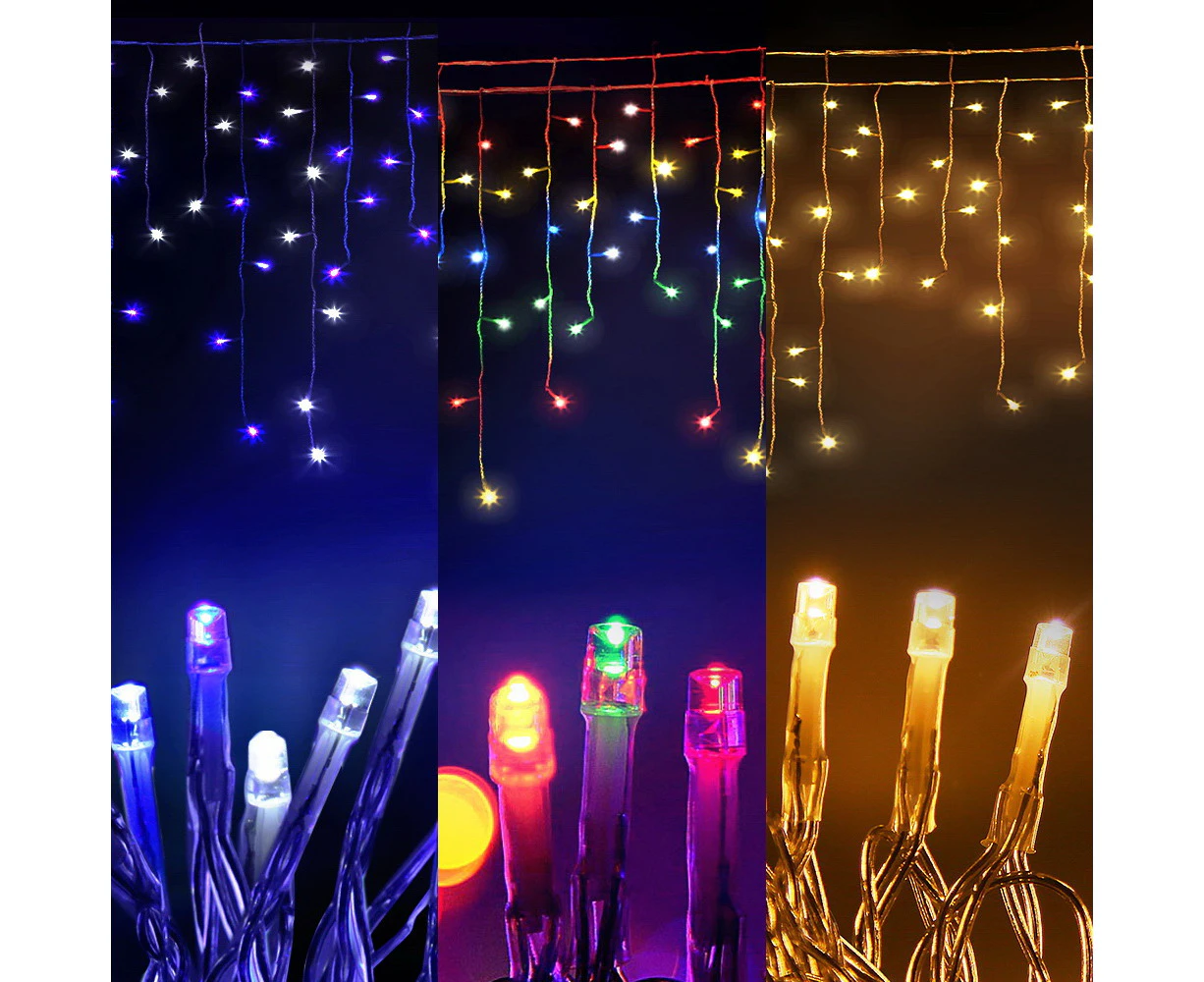 Jingle Jollys 20M Christmas Lights Icicle Light 800 LED Warm White Decor