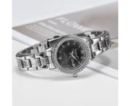 Lustrous White Gold on Black Watch Embellished With SWAROVSKI® Crystals