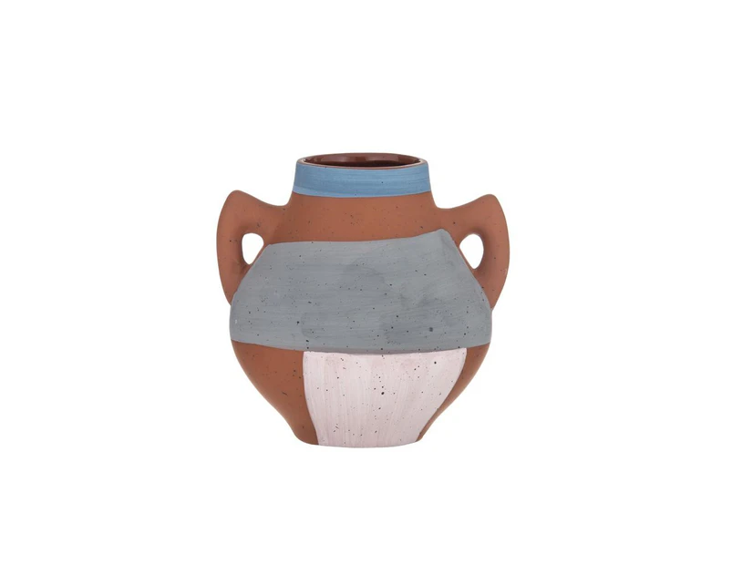 Phoenix Vase (Terracotta/Blue/Grey/Pink) - 15.5x13.5x15cm