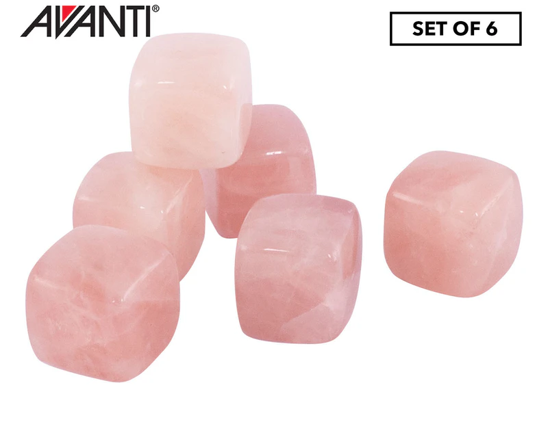 Set of 6 Avanti Rose Quartz Gin & Wine Stones