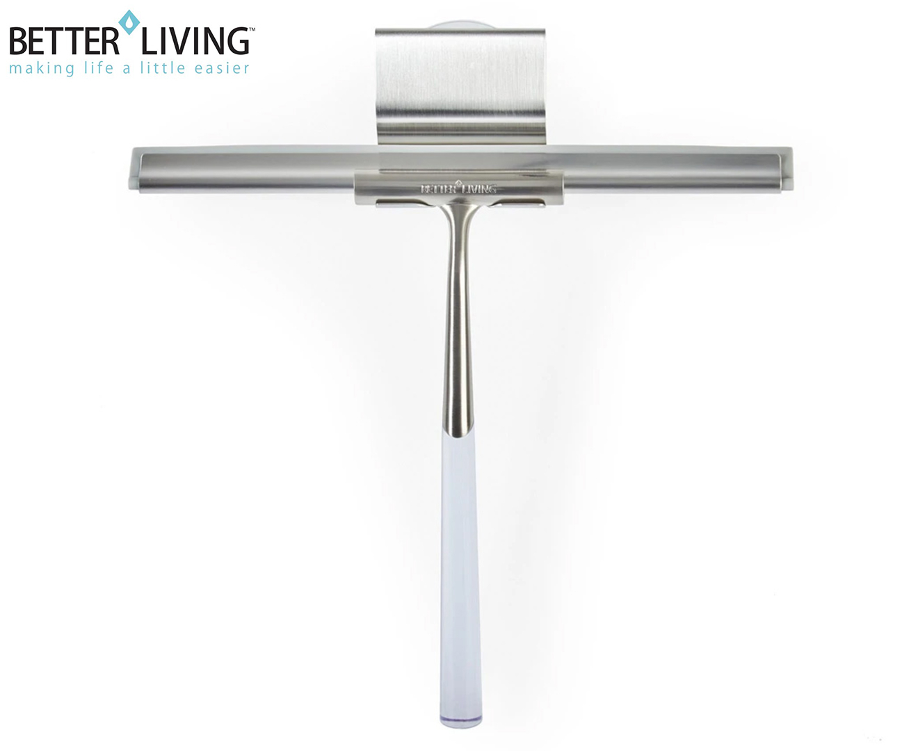 Shower Squeegee Effective Stainless Steel With Adhesive Hook Holder Chrome Glass 