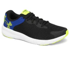 Under Armour Youth Boys' Charged Pursuit 2 Running Shoes - Black/White/Hi-Vis Yellow