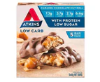 5pc Atkins Advantage Low Sugar/Carb Caramel Chocolate Protein Nut Roll Bars 44g