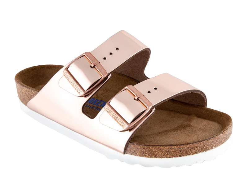 Birkenstock Women's Arizona Soft Footbed Regular Fit Sandals - Metallic Copper