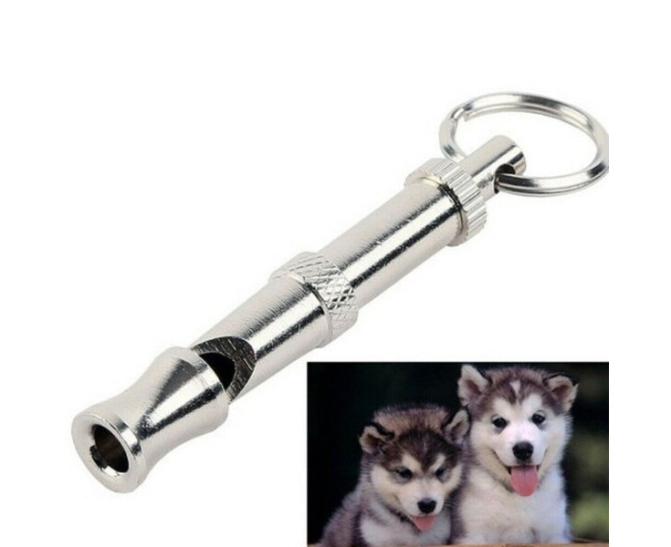 Newdiva Pet Dog Training Obedience Whistle Ultrasonic Supersonic Sound Pitch Black Quiet Adjustable Flute Puppy New Metal Silver Keychain Ultra Sonic 