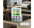 black Weather Station Wireless Digital Alarm Clock Barometer Forecast Thermometer  Hygrometer Clock