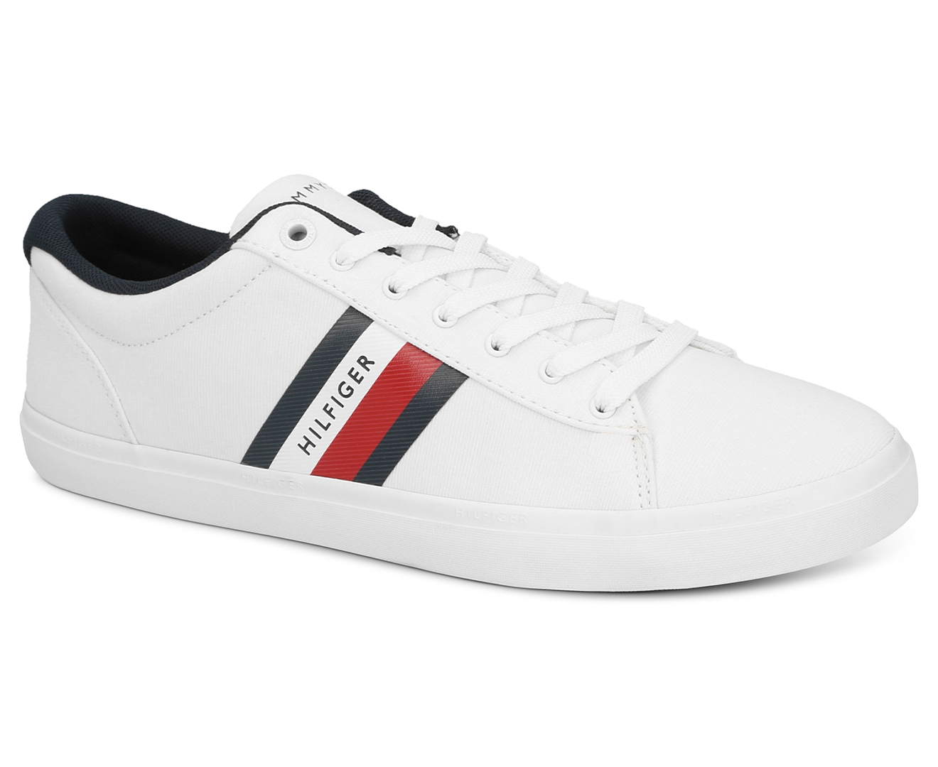 Tommy Hilfiger Men's Essential Stripes Detail Leather Sneakers - White ...