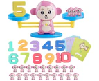 Dimple Monkey Balance Counting Educational Math Toy for Girls and Boys Pink Color