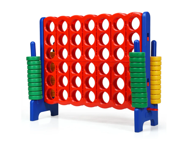 Costway Giant Connect 4 In A Row Jumbo 4-To-Score Game Set Kids Adults Family Outdoor Fun Play Toy Gift Red